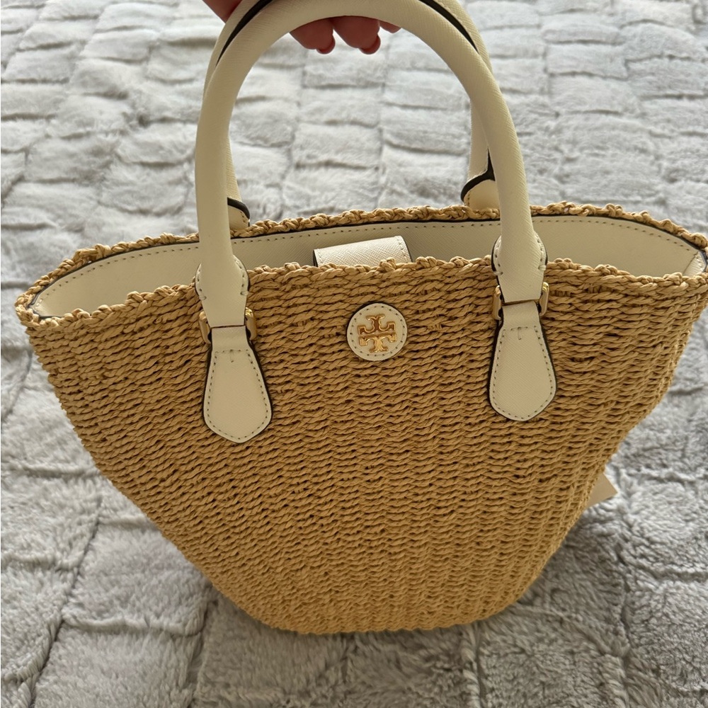 Tory Burch straw pocketbook